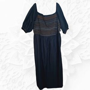 NWT Black Maxi Dress With Colorful Gathered Bodice Size 3X
